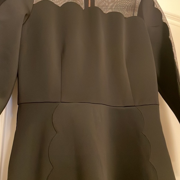 Ted Baker mesh scalloped A-Line Midi dress black size 4 - Picture 14 of 16